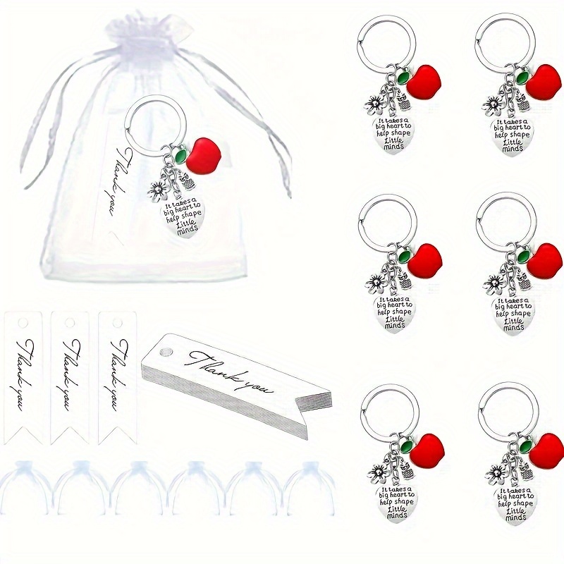 

18pcs/set, Teacher Thank You Gift Set With Keychains, Cards, & Bags - Ideal For School, Graduation, Retirement & Seasonal Gifting