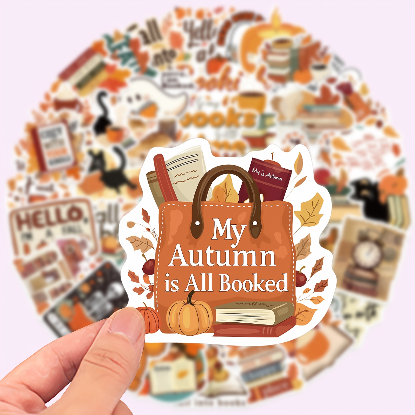 50pcs Autumn Maple Leaf Stickers - Vinyl Decals For Laptops, Water Bottles & Scrapbooking