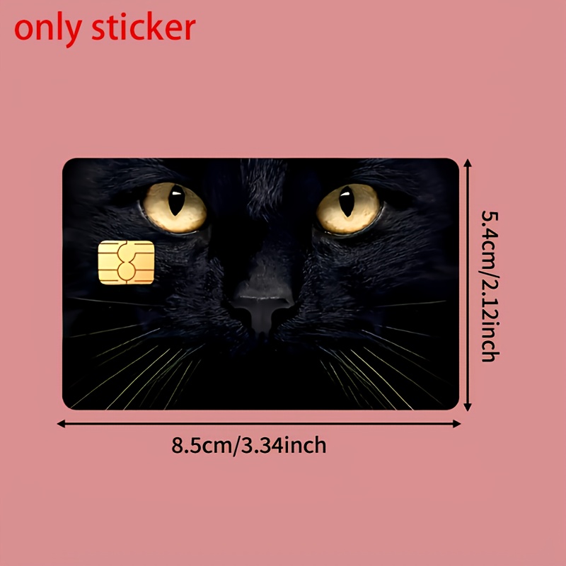 Black Cat Privacy Card Skin Sticker Used For Ebt, Transportation, Keys, Credit Cards, Debit Cards, Card Skins, Protect Bank Cards, No Bubbles, Waterproof, Suitable For Small Chip Cards