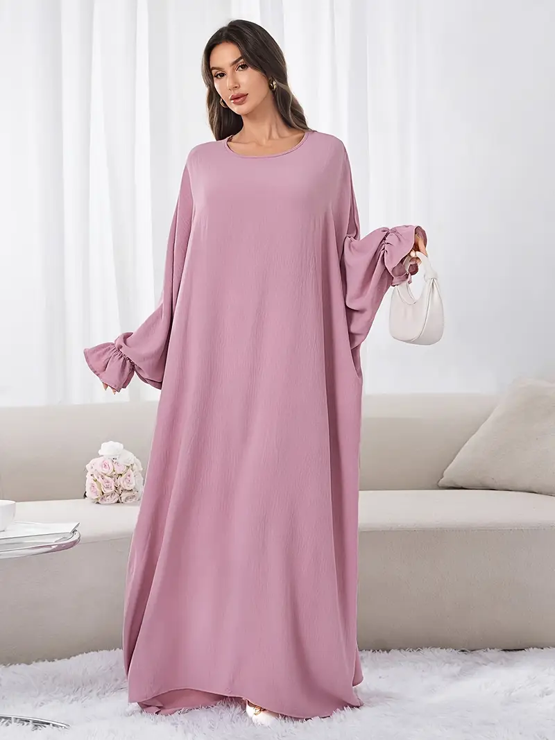 light pink dress hijab combination Light Pink Hijab Evening Dress 5367-19