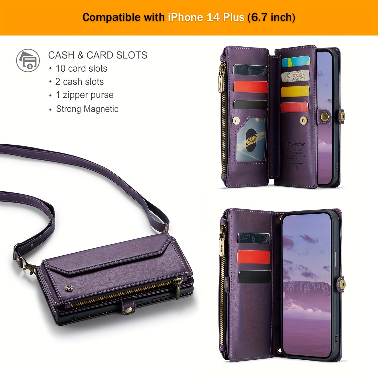 Wallet Phone Case Support Wireless Charging with Blocking Card Holder, Flip Folio Book Faux Leather Protective Phone Cover for iPhone 16e/16/11/12/13/14/15 Pro Max/15 Plus/13 Mini/7/8 Plus/SE 2022/SE 2020 - Image 67