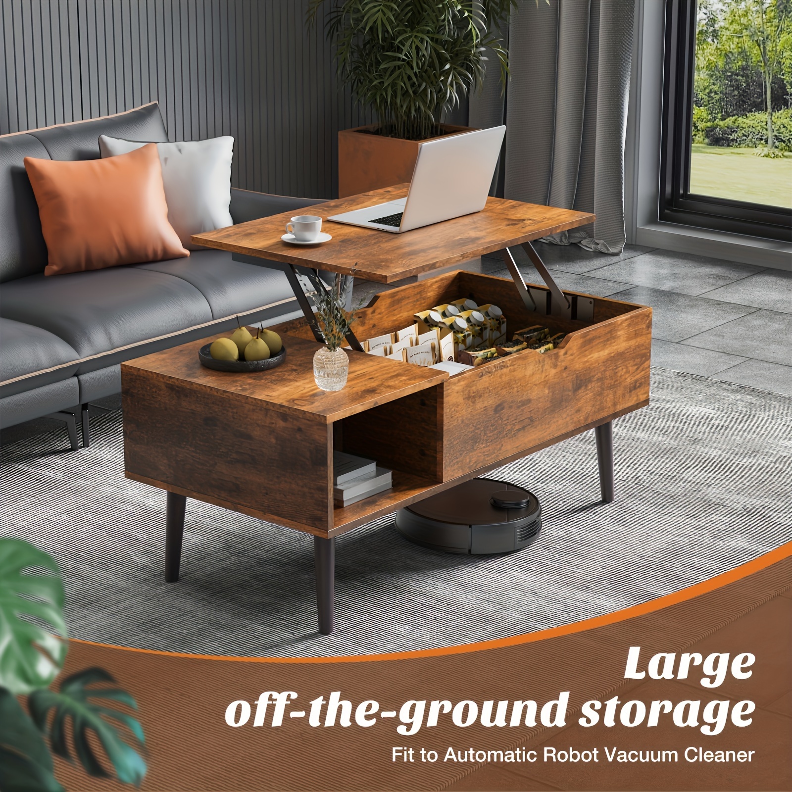 

Elegant Black Coffee Table For Living Room - Lift Offering . Small Rising Wooden Dining Center Table With Storage Shelf And Hidden Compartment, Ideal For Organizing And Enhancing Your .