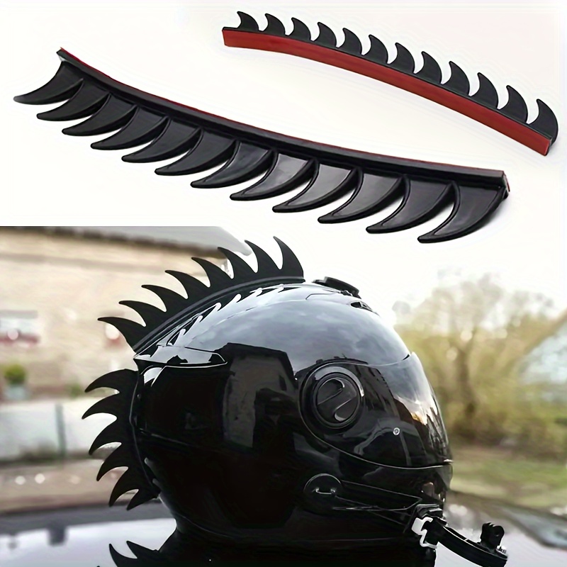 

1pc Retro Chicken Comb Silicone Sticker For Motorcycle Helmets - Fit, Adjustable Black And Red Combs, Ideal For Half And Full Helmets