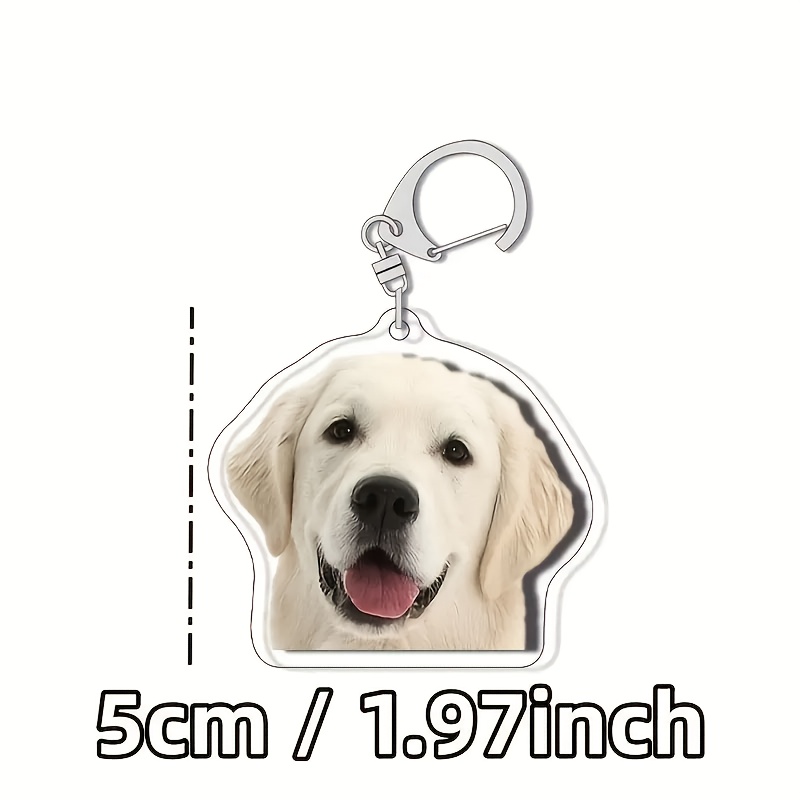 TEMU Custom Photo Personalized Dog Keychain - Customizable Pet Id Tag With Your Own Picture Memorial Gift Durable Acrylic Key Ring For Dog Owners -