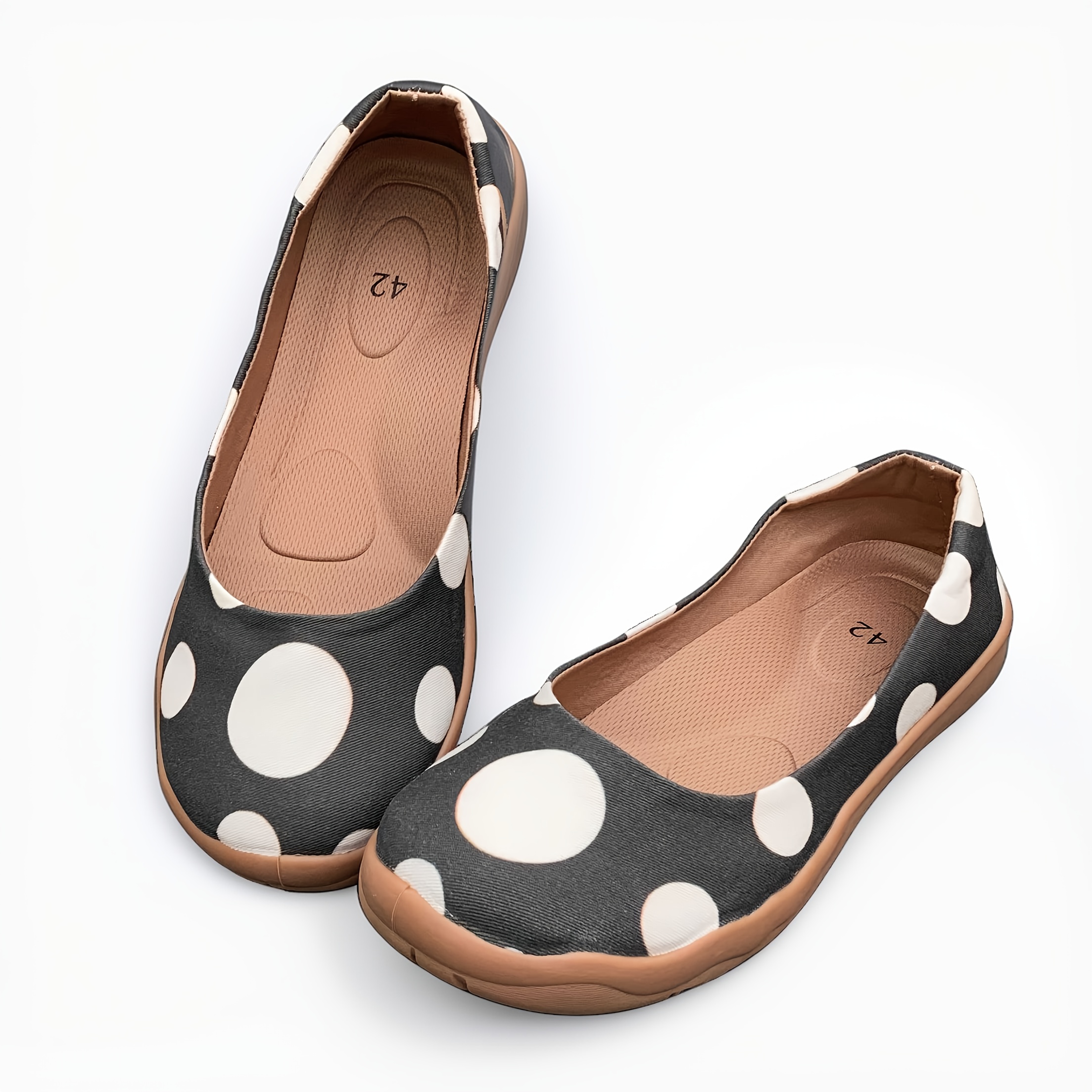 TEMU Women's Slip-on Polka Dot Skate Shoes, New Lightweight And Comfortable Sneakers, Flat Shoes, Simple And Versatile, A Stylish For Daily And