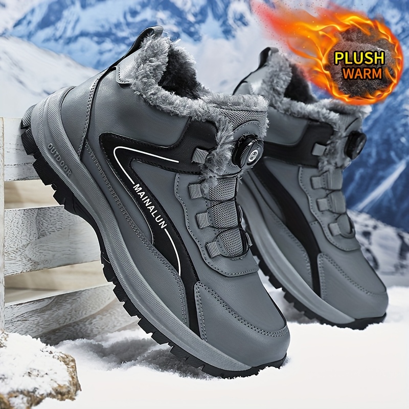 2pcs Men's Winter Warm Casual Snow Sports Shoes