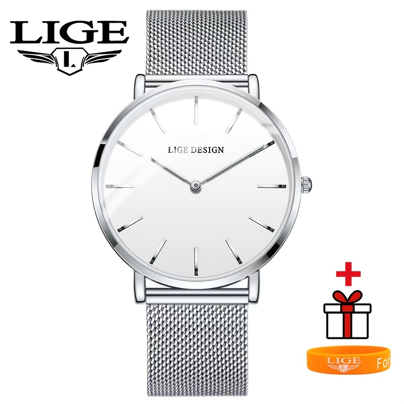 Image of Llge Stainless Steel Quartz For Men And Women With A Round Dial, Featuring -, Perfect For Elegant Business Casual Looks And Holiday Gifts, Large Face Unisex Watch