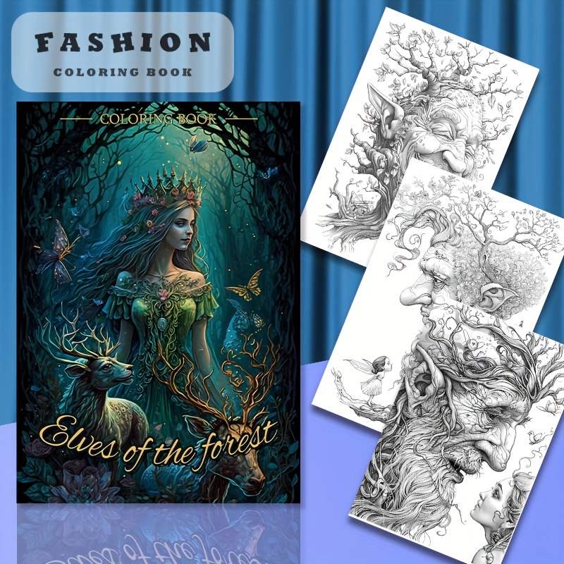 Image of Deluxe Forest Elf Coloring Book - 22 Thick Pages, Fun Art Activity For & Adults, Perfect Birthday Or Holiday Gift, Perfect For Room Decor