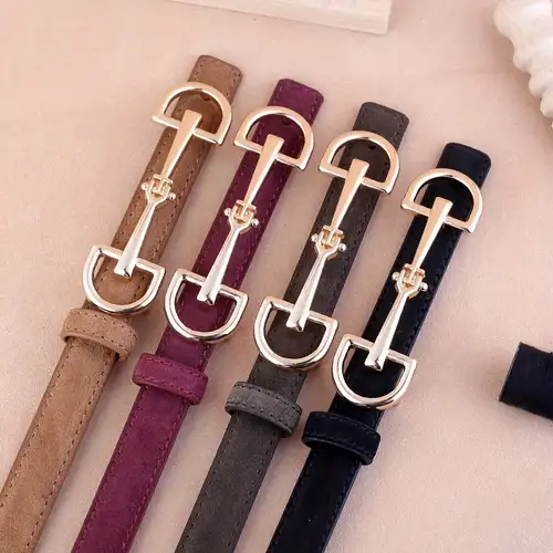 New Women'S Genuine Leather Belt Suede Belt Easy Thin Belt with Horseshoe * * * Belt Suitable for Dating, Daily Commuting, Holiday Gifts, Jeans, Dresses New Women'S Genuine Leather Belt Suede Belt Easy Thin Belt with Horseshoe * * * Belt Suitable for Dating, Daily Commuting, Holiday Gifts, Jeans, Dresses