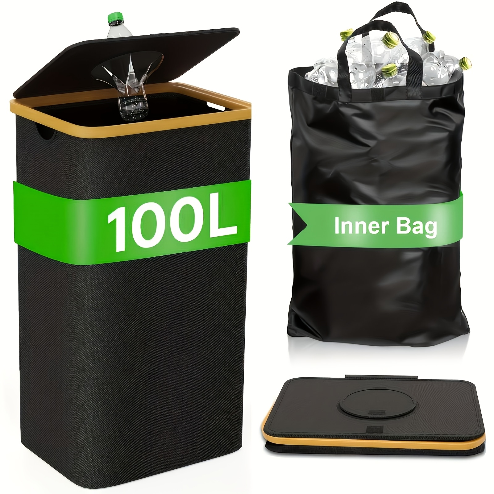 TEMU A Versatile Storage Basket Suitable For Plastic Bottles, -saving Foldable Organizer Durable And Easy To Clean. No Power Required, Ideal For Home