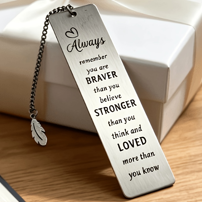 TEMU 1 Stainless Steel Bookmark "daily Encouragement / Low-mood Period Motivation / Best Friend Gift Exchange / Enthusiast's Accessory"
