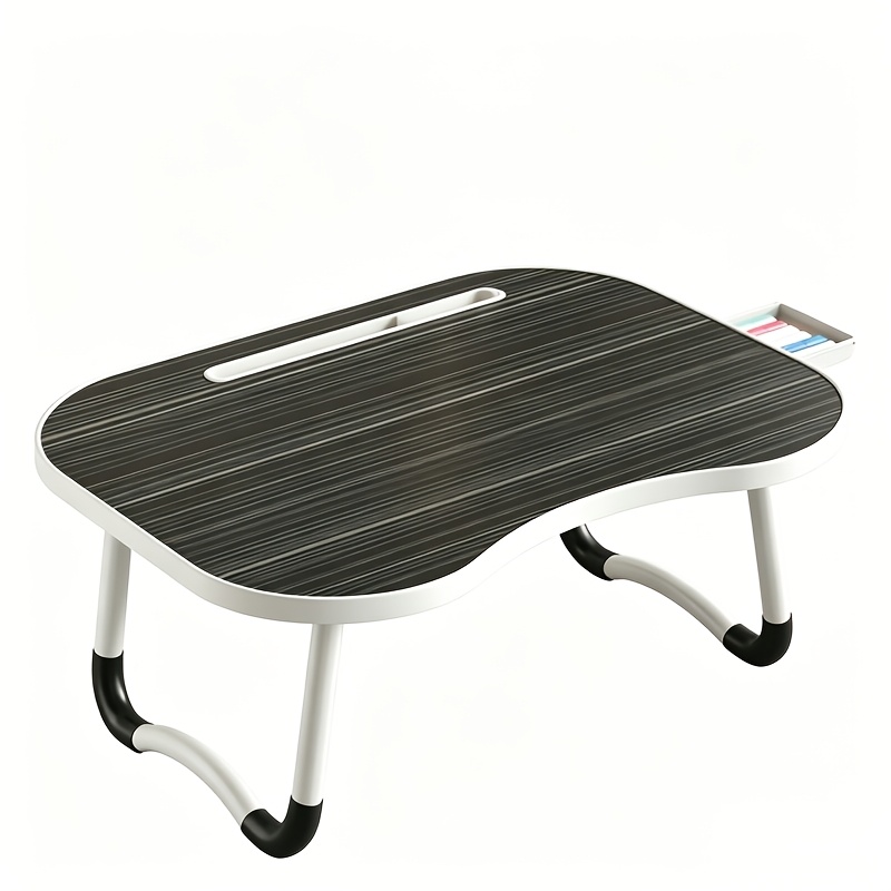 TEMU Portable Folding Bed, Laptop Desk, Laptop Bed Tray Table With Cup Holder And Phone Holder, Sofa Breakfast Tray, Reading And Writing Workstation
