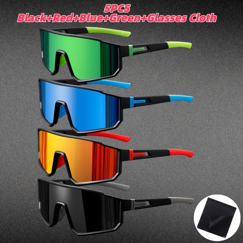 TEMU 5pcs Men's And Women's Fashion Glasses Sets, Fashionable Mirrored Glasses, Lightweight , Uv Resistant, Suitable For And Driving, Glasses