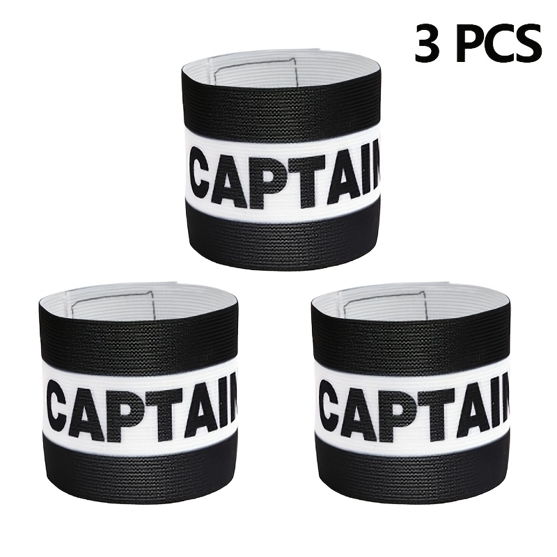 Image of 3pcs Striped Soccer Armbands - Wear-resistant Elastic Style - Adjustable Elastic Soccer Captain Armbands For , Soccer Player Team Identification