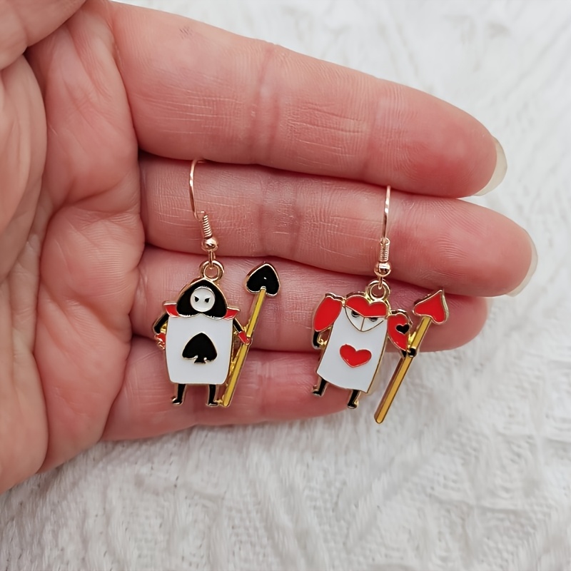 TEMU Hearts Earrings – Cartoon , Suitable For Daily Wear Or Gifting, Fashionable Cute Ear Jewelry, Individual Earrings