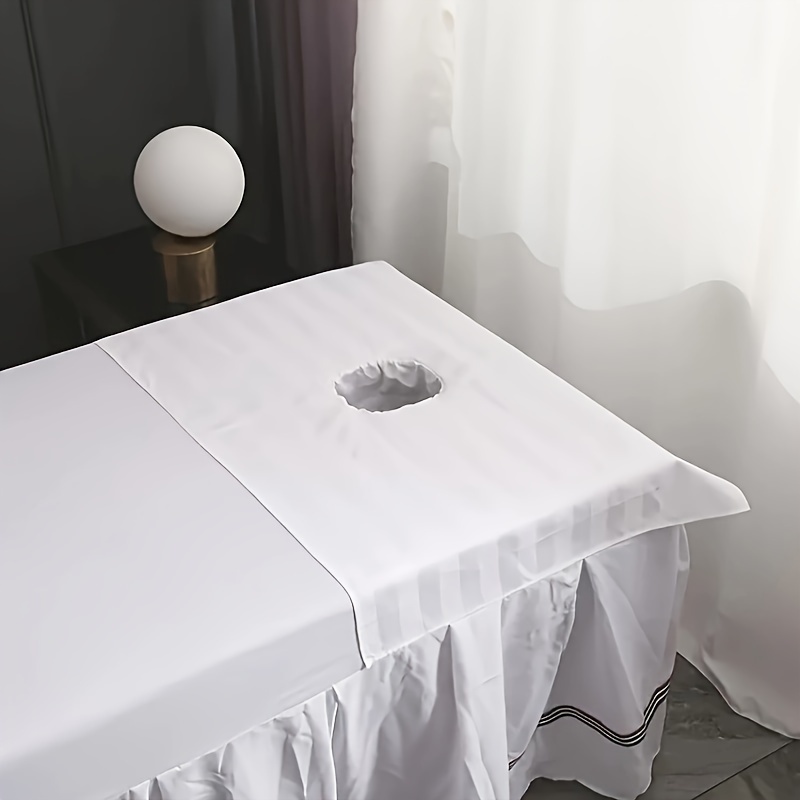 

1pc Massage Table Sheet - , Solid Color With Face Hole For & Spa Use, Massage Cloth, Towel