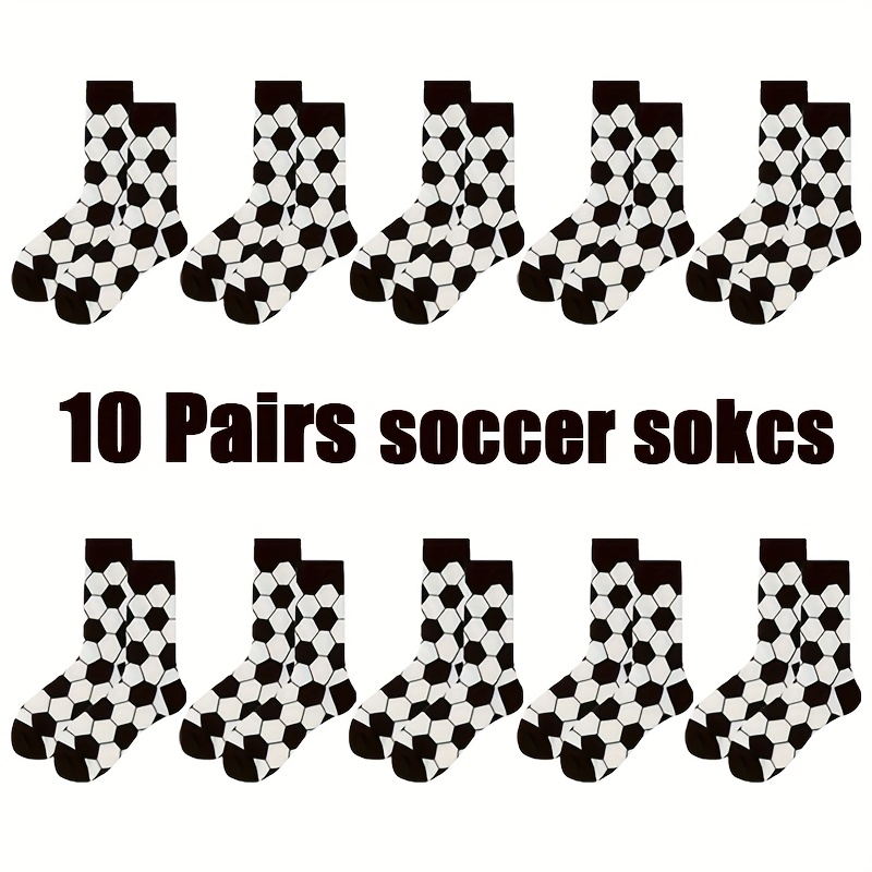 Image of 10 Pairs Kids' Socks | Comfortable Mid-calf Knit Socks For Boys, Elastane, Plaid Pattern, Use