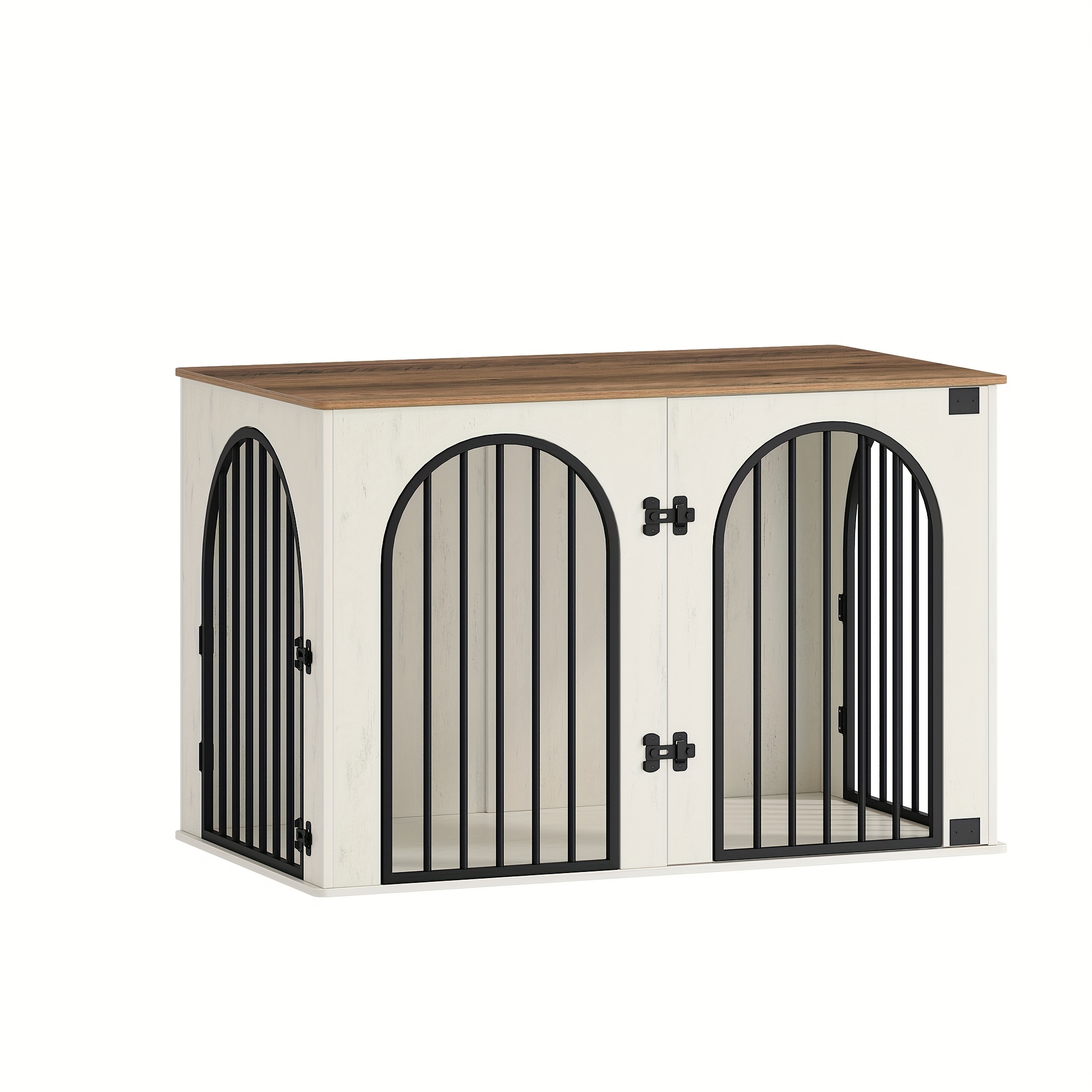 Dog Cage Furniture, 108cm Dog Box For Home, 3 Doors, Arch Door, Box Indoor For Dogs, Side Table, Dog Cage Heavy Duty, 108 X 76cm