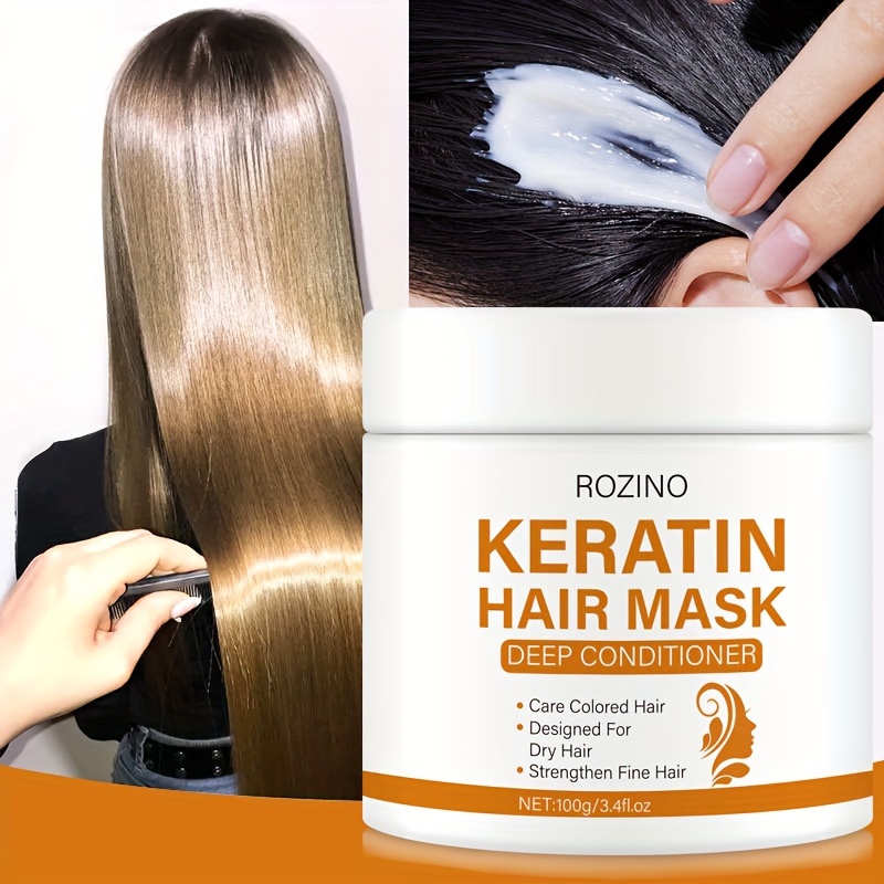 mascarilla capilar de queratina acondicionador profundo 100g pasta hidratante unisex para adultos para cabello normal con glicerina revitaliza el cabello seco y encrespado y mejora el brillo y la suavidad 100 gramos 8