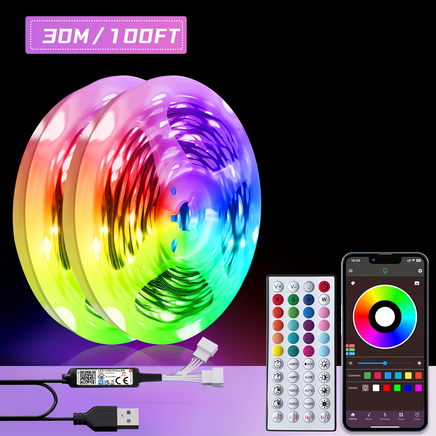 Usb led strip lights with remote hotsell