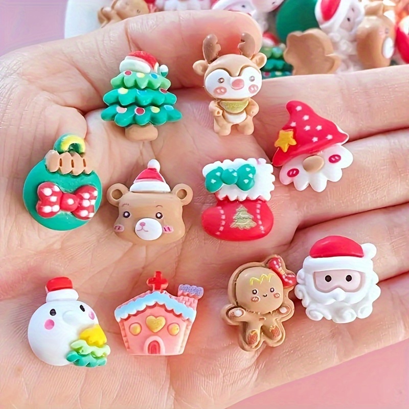 

100pcs Miniature Christmas Set - , Snowman, In For Diy Crafts And Scrapbooking Decorations