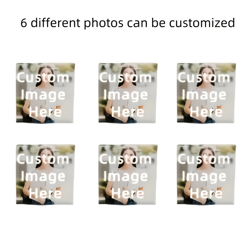 E-shop 6/12/18/24/30 Individuelle Foto/Logo/Text Kühlschrankmagnete, Personalisierte Quadratische Kühlschrankmagnete, Ideal für Kühlschrank, Auto
