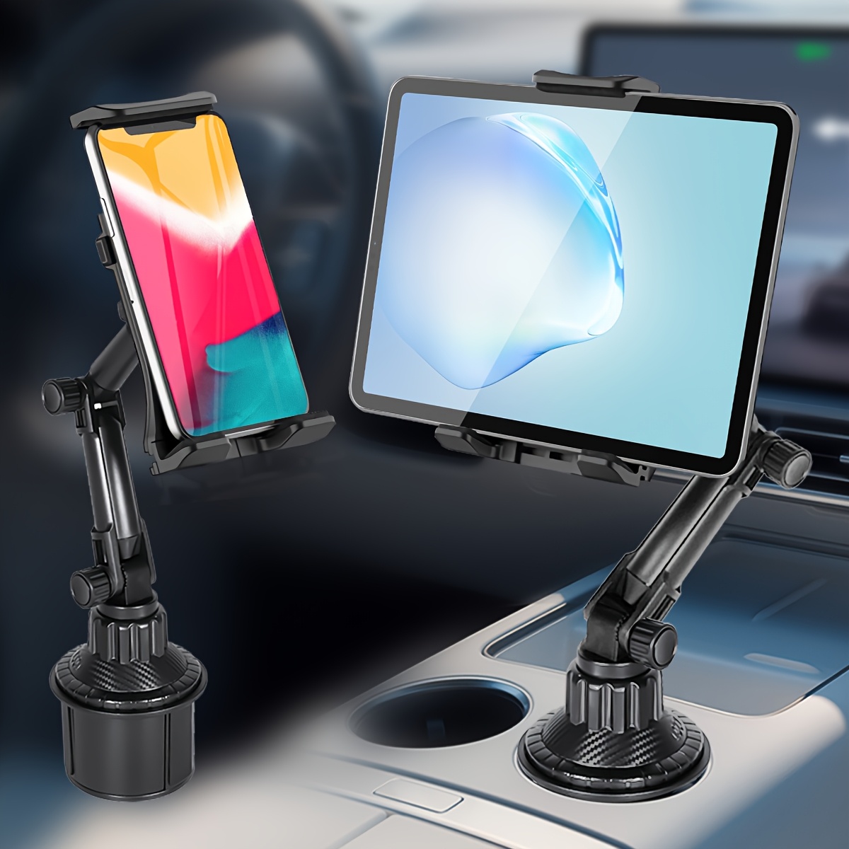 

Support universel réglable pour tasse de voiture, en ABS, ronde, support rotatif pour tablette et téléphone, convient aux appareils de 4 à 13 pouces, compatible avec les véhicules automobiles