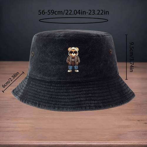 chapeau de pêcheur imprimé motif de haute qualité avec lunettes, chapeau pour leurres de pêche, chapeau de pêcheur pliable et portable, chapeau décontracté unisexe pour vacances, extérieur, , hip-hop de rue