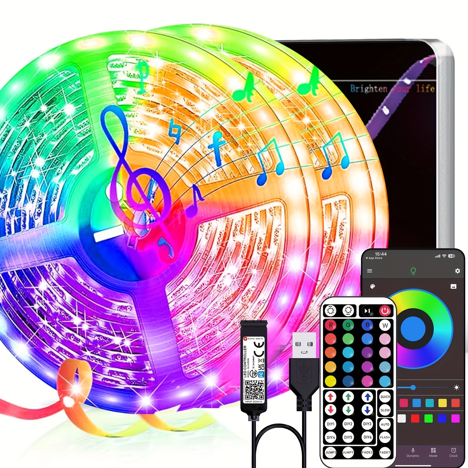   smart led room light   in 1m 5m 10m and 30m options featuring an app and a 44 key remote     a timing function and     making it   decorating bedrooms home parties