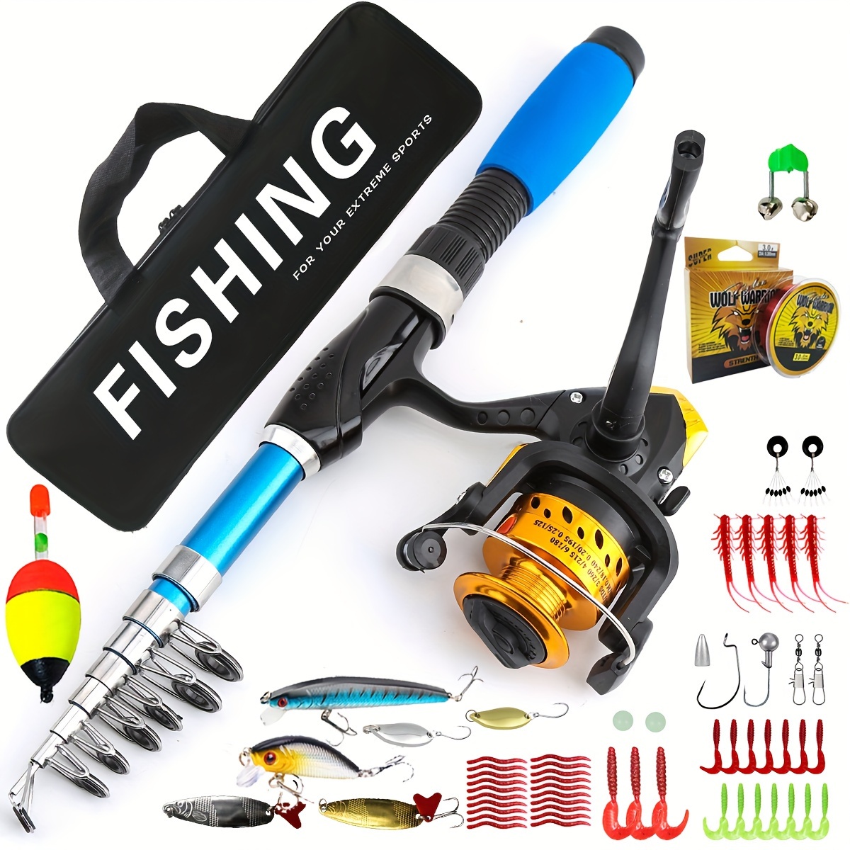 1 Set 1.7M Telescopic Fishing Rod And Spinning Reel, Portable Fishing  Tackle Set With Storage Bag For Beginner