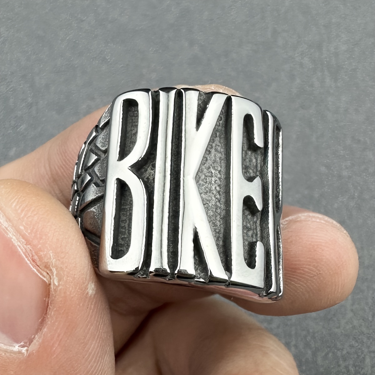 

1pc Retro Silveryto Ride Biker Letter Ring 316l Stainless Steel Jewelry Motor Cycles Men Ring Jewelry