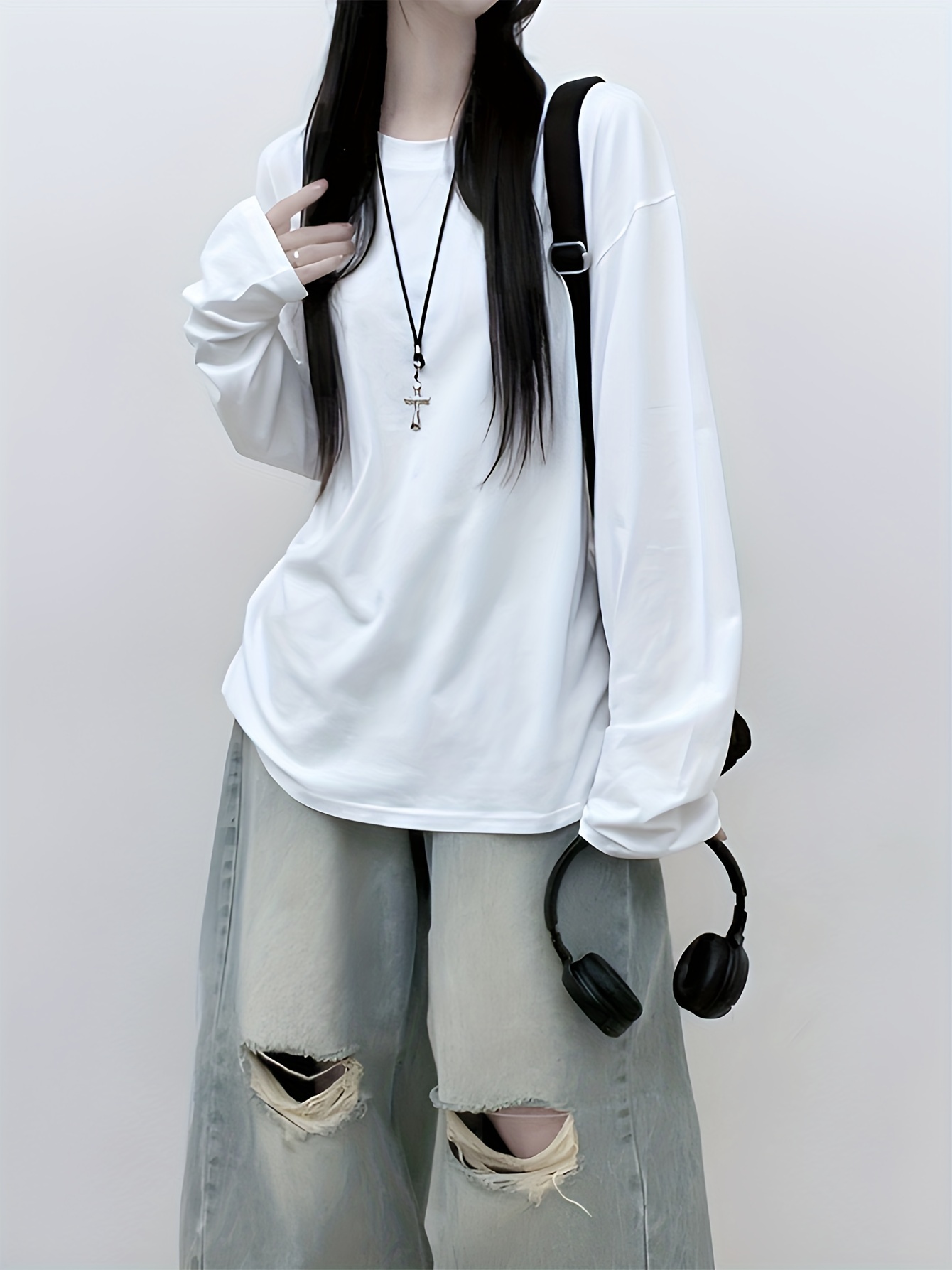 a versatile plain long sleeve t shirt a minimalist style