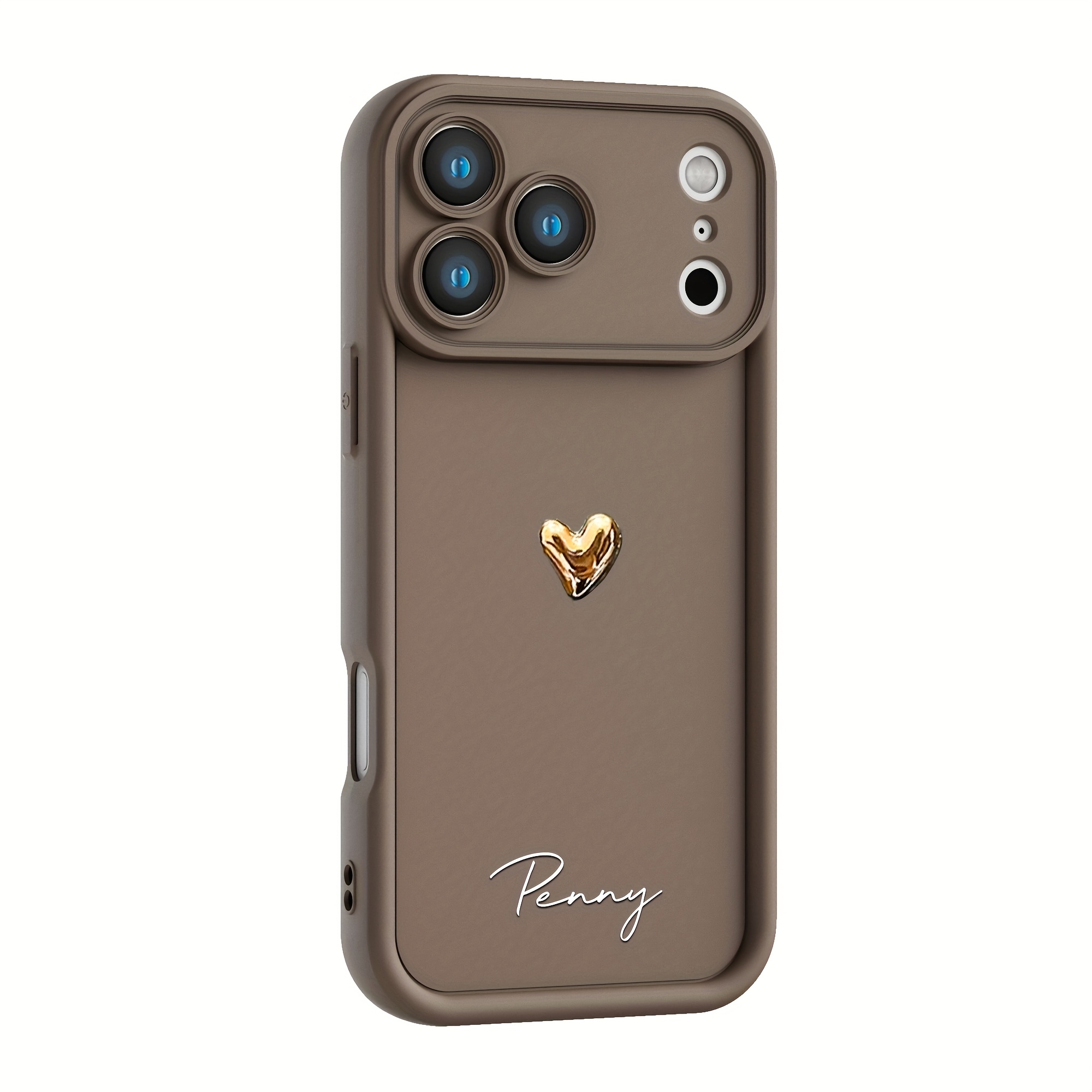 TEMU Phone Case: Personalized Custom Name 3d Heart Phone Case With Phrases Diy Signature Case Compatible With Iphone 18 17 16 15 14 13 12 11 Pro 17