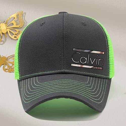 multicolor letter print side print mesh baseball cap outdoor cap summer outdoor sports printed curved brim trucker hat