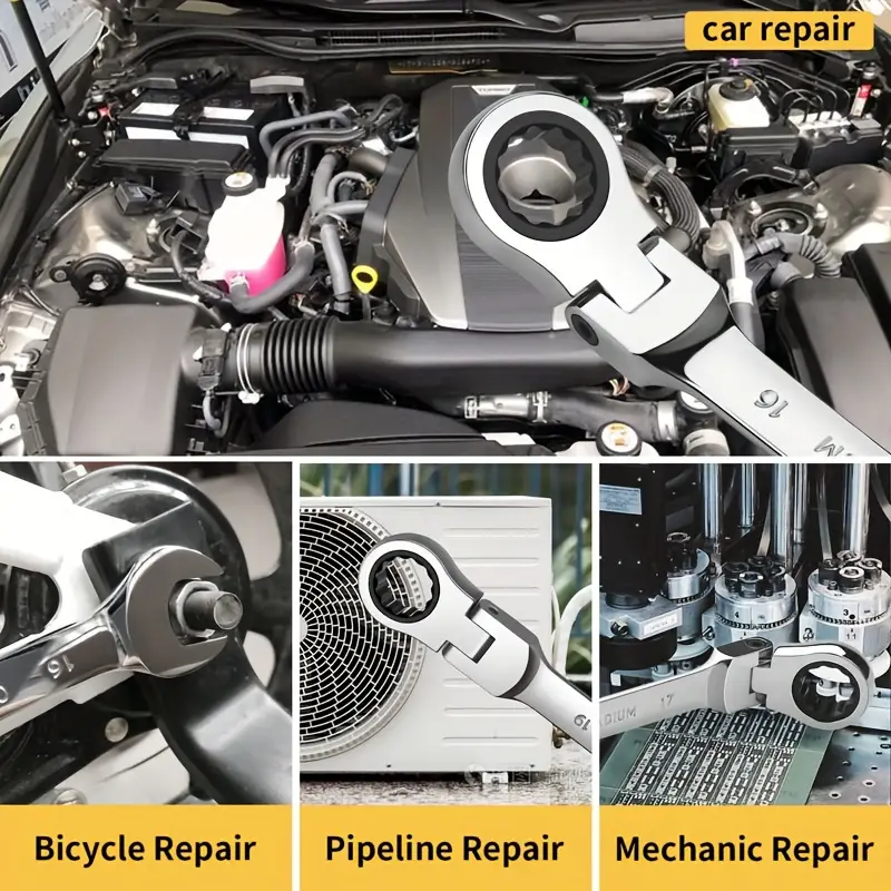 double purpose wrench ratchet wrench manual tool wrench set universal car wrench car repair tool details 7
