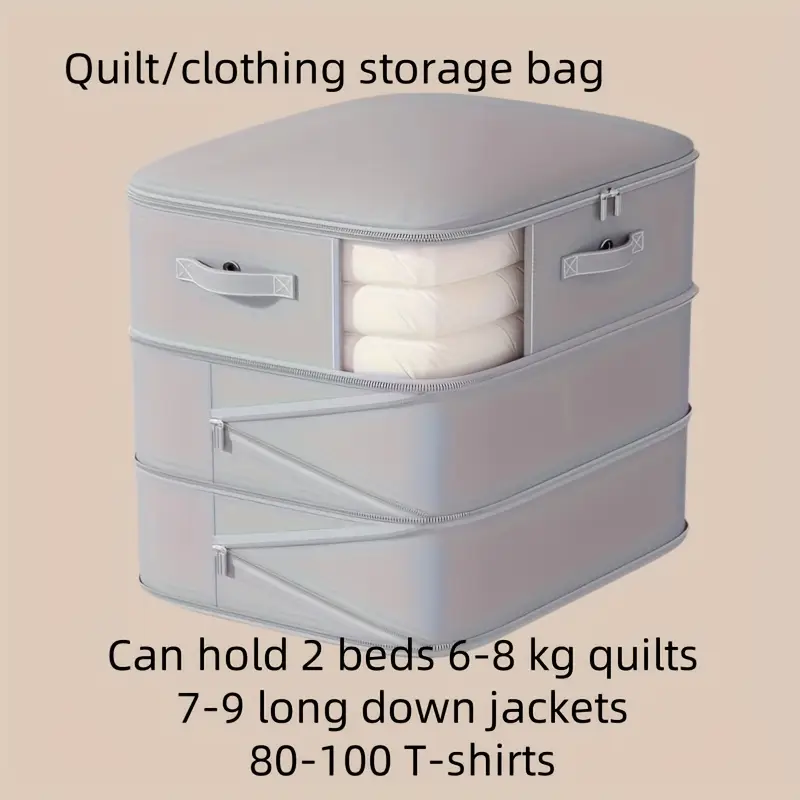 extra large capacity space saving compression storage bags with zipper closure heavy duty nylon organizer for clothes bedding travel stackable compression bags for home moving storage units     pink beige more ideal for closet under bed organization   space saver sturdy handle feature moving supplies   reinforced   home organizers Product details 6