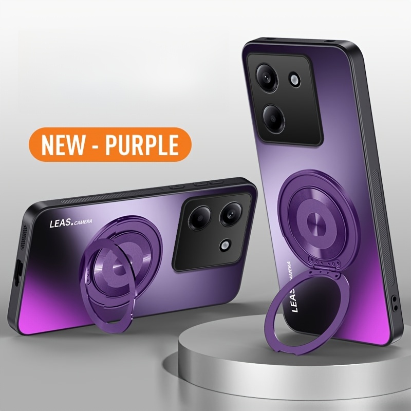 TEMU estuche de teléfono diseñado para el Xiaomi Poco M7 Pro, con un soporte giratorio, un diseño elegante, un acabado mate para la comodidad