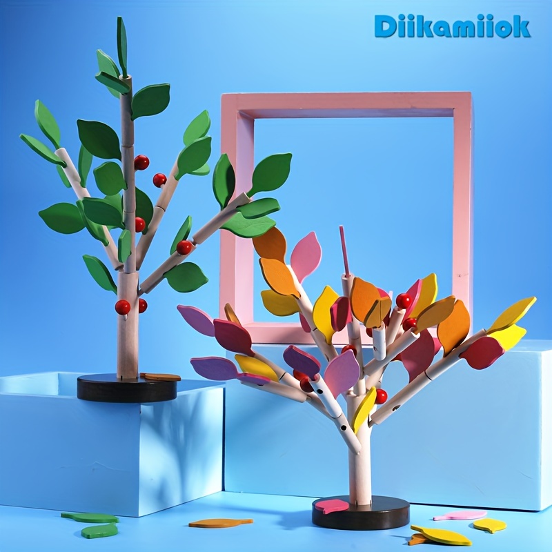 

Diikamiiok DIY Puzzles en bois 3D assemblés Blocs d'arbres Jeu Montessori pour enfants Jouets éducatifs pour bébés pour enfants, Halloween, Noël, cadeau de Thanksgiving