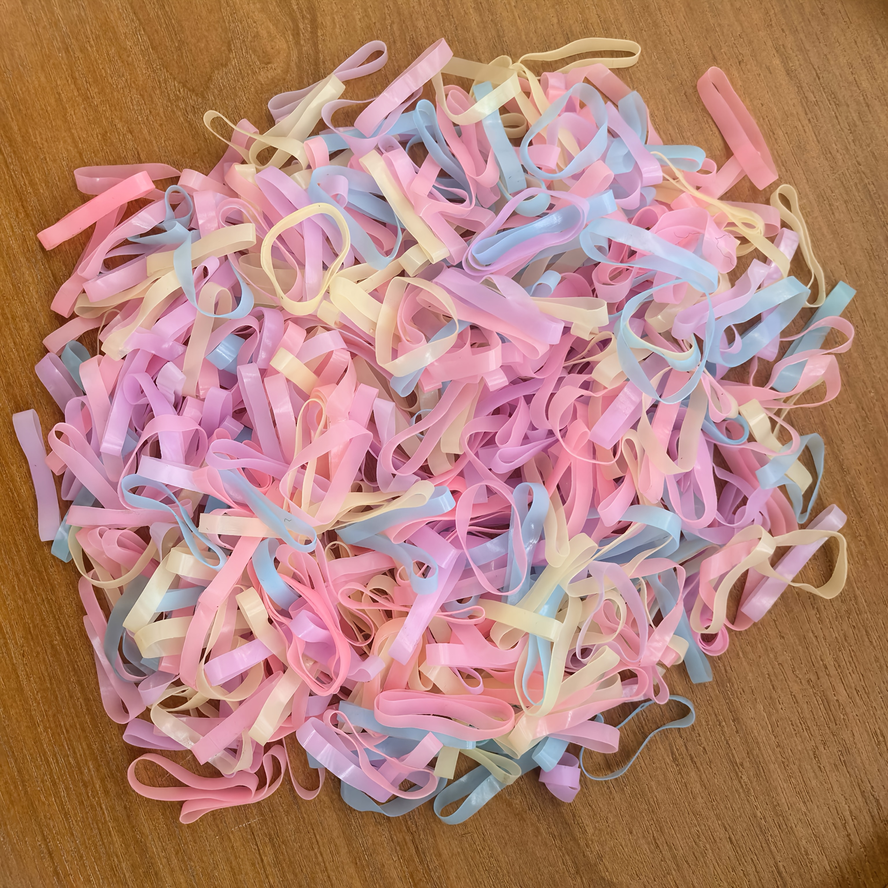 TEMU 600pcs Jelly-colored Hair Ties For Women, 1 Pack Lasts A Year, Suitable For Dates And Parties