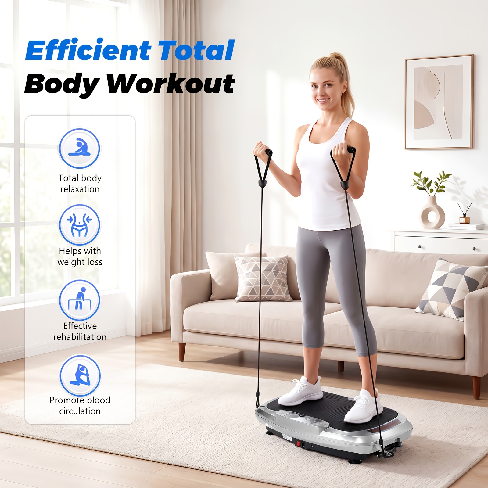Multi-Function Vibration Plate Gym Equipment, 120-Level Intensity