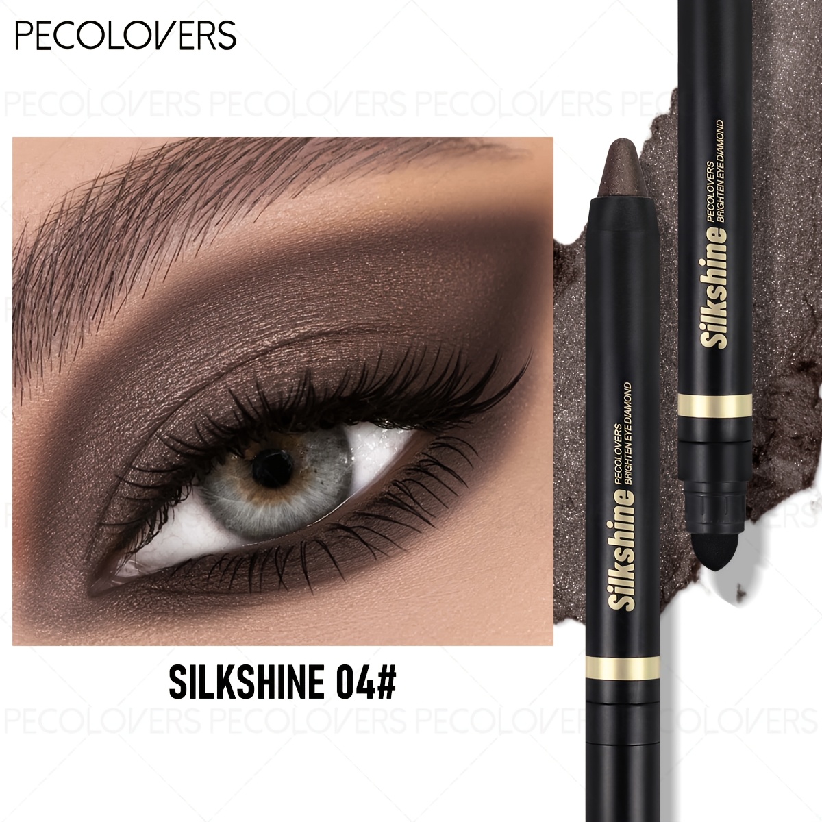 Image of 1pc Double-ended Metal Eyeshadow Stick, Pearlescent Matte, Fine Glitter Eyeshadow Stick, Creamy Texture, Long-lasting Eye Makeup Tool, Easy To Blend, Ideal New Year Gift Series