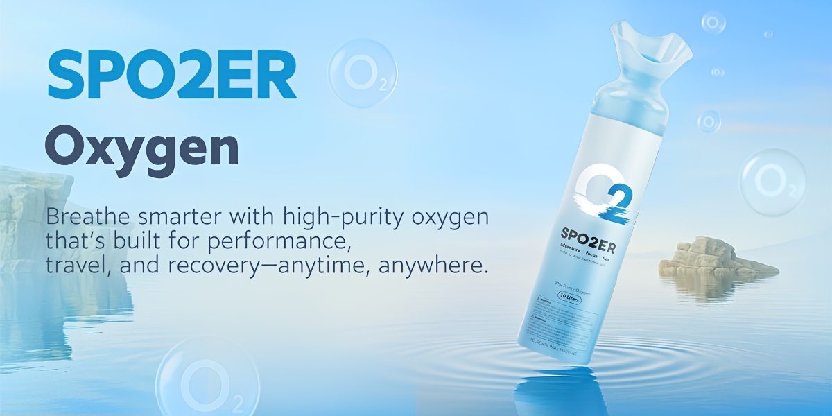 Spozer Oxygen 10 Liter Canned Oxygen (6 Pack) Featuring a Built-In Mouthpiece, 97% Pure O2, Suitable for Sports, Exercise, High Altitude Activities, And Recovery, Tasteless