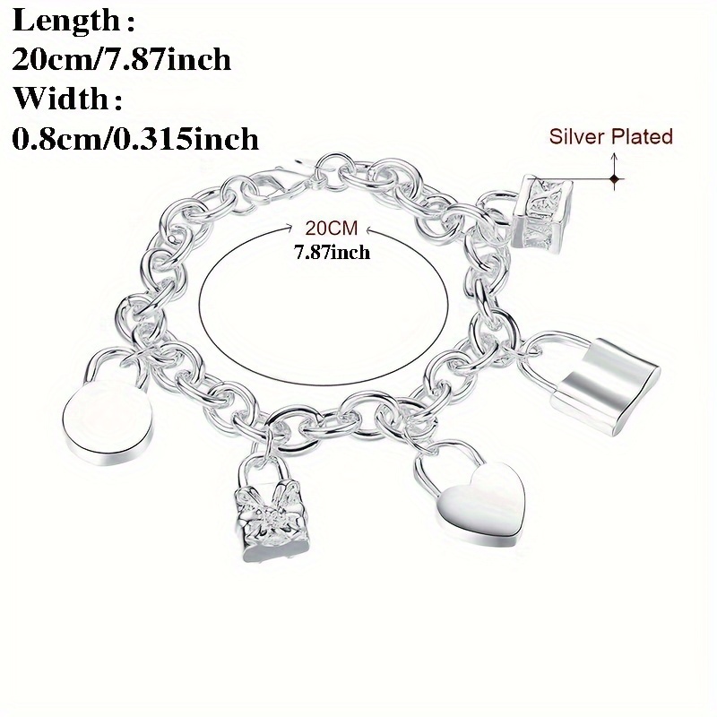 TEMU 925 Sterling Pendant Bracelet, Korean Style, Chain, Art And Supplies, Fashion Accessories - Elegant Chain Design, Perfect Gift For Any Scene!