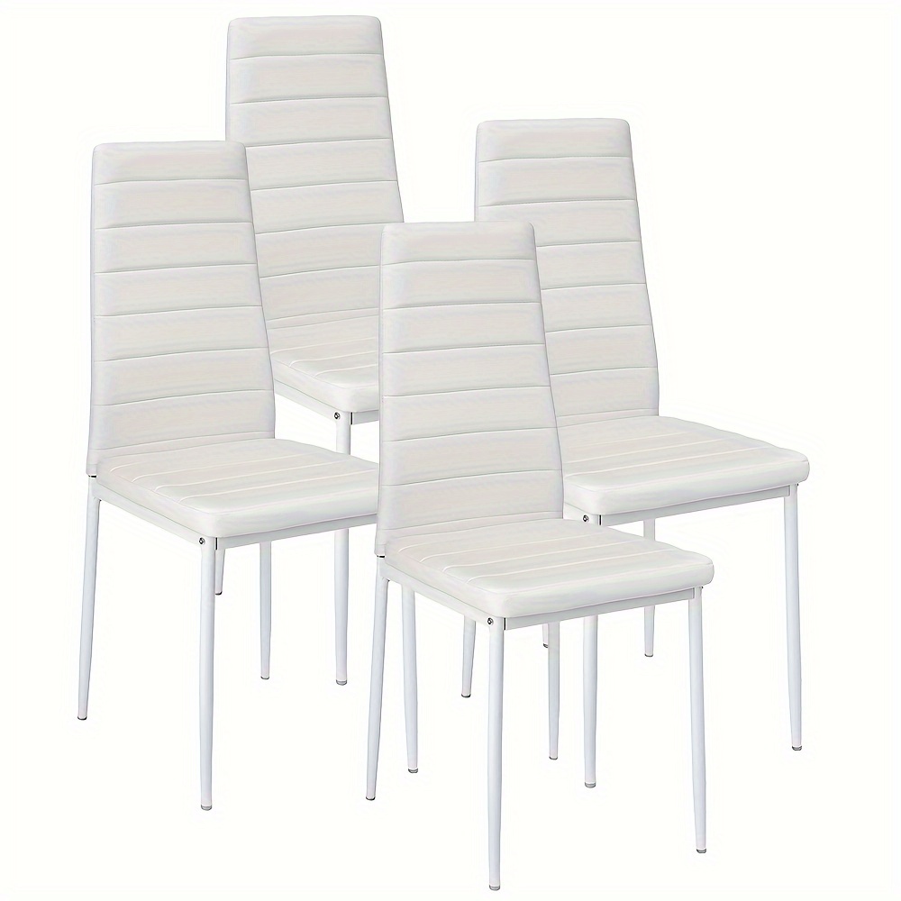 Set Of 4 Ergonomic High Back Chairs - Thick Padded Pu Leather Commercial Chairs For Conference, Catering, -