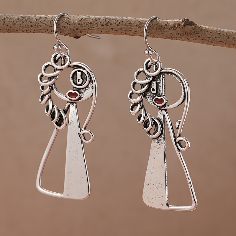 TEMU Retro Hip-hop Quirky Swing Earrings With Hook Back, Suitable For Pierced Ears. A Gift For .