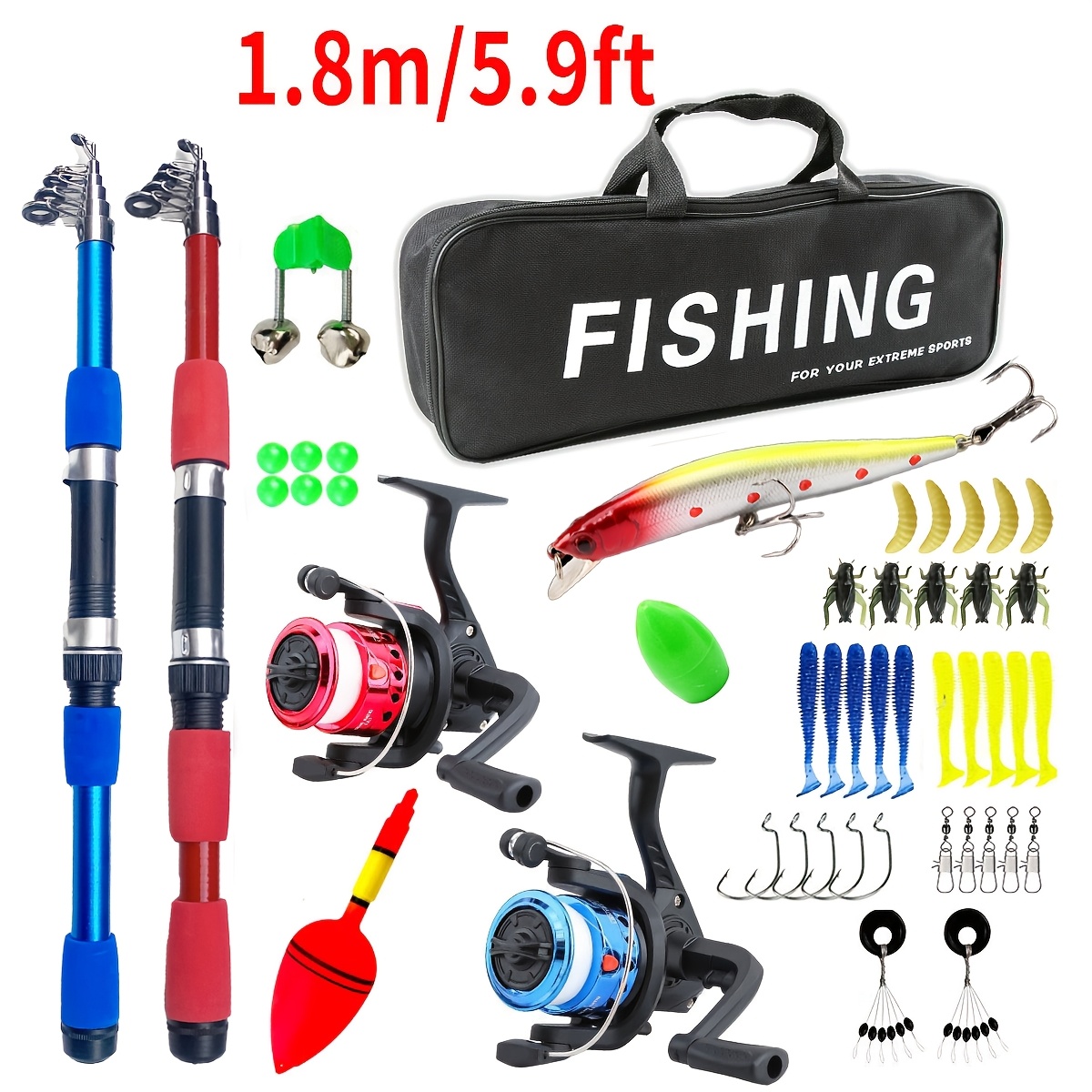 Couple's Fishing Rod Set, Fishing Rod Combo, Lure Rod Set, Telescopic Rod, Stream Fishing And Sea Fishing Tackle Set