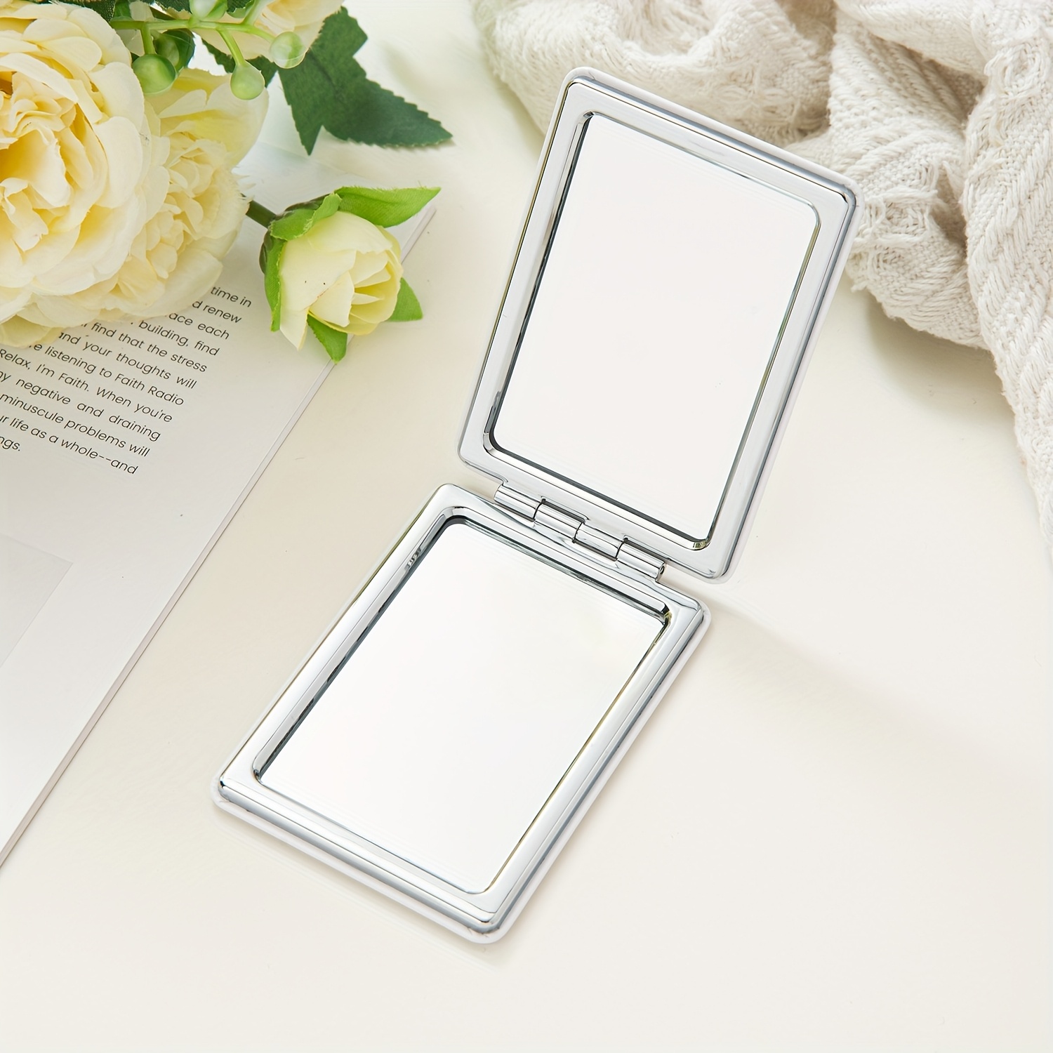 10pcs/20pcs/30pcs Square Small Mirrors, Portable Dual-Sided Design