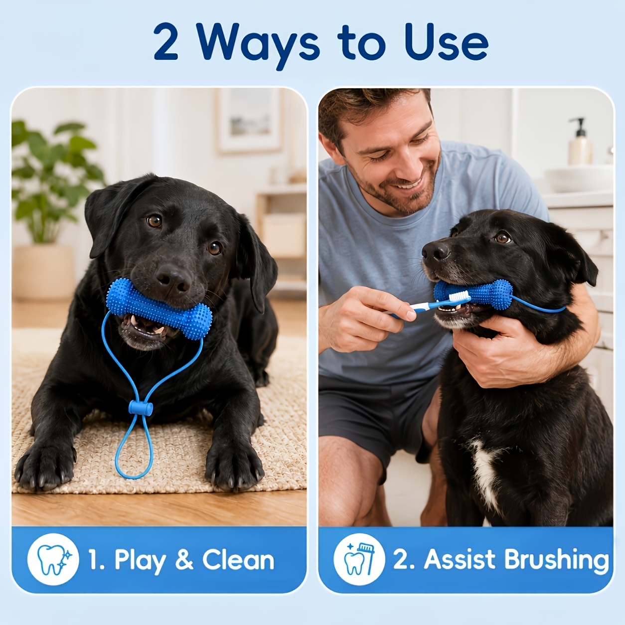 a new durable dog chew toy with an adjustable hanging rope and interactive pulling       versatile and   used for cleaning teeth in     used   at home and outdoors Product details 3