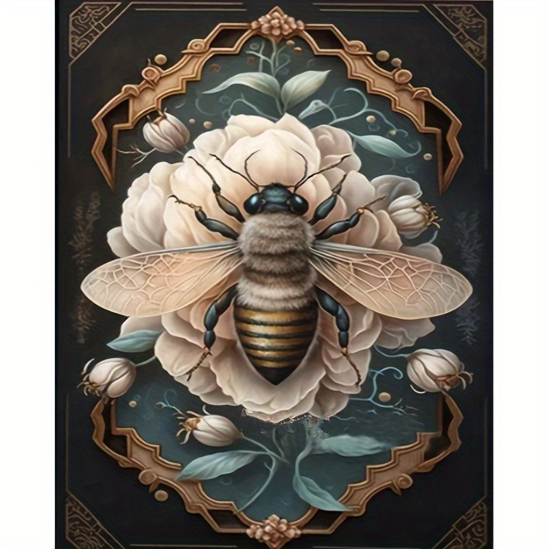 

1pc 7.9*11.8 Inches 5d Diy Diamond Art Painting, Flowers And Bees, Full Diamond Art Painting, Embroidery Kit, Handmade Home Decoration