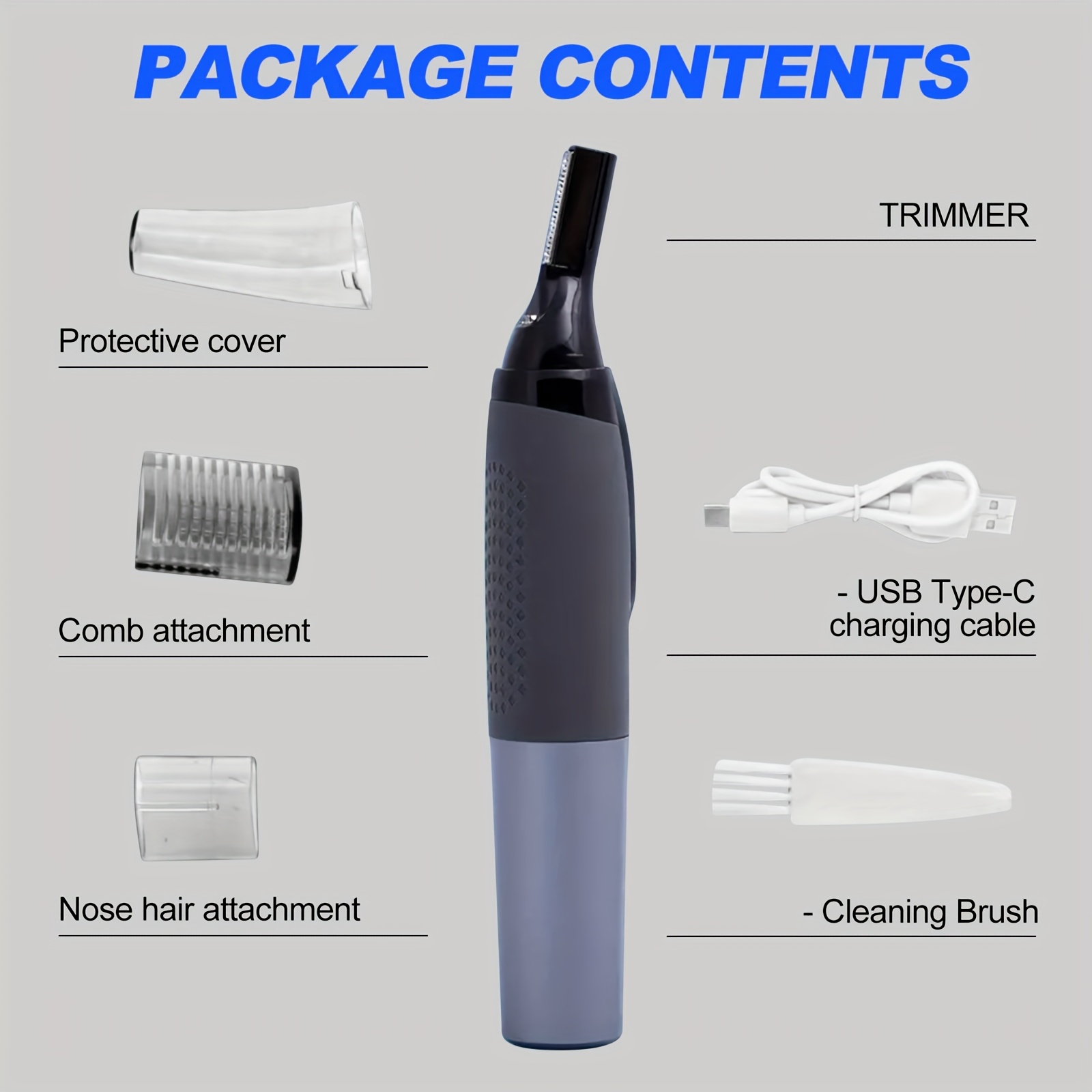 Electric Eyebrow Razor for Men | Rechargeable Facial Hair Shaver with Sharp Blade for Eyebrows, Sideburns, Nose and Ear Hair, USB Charging, ≤36V, Battery - Conduroma